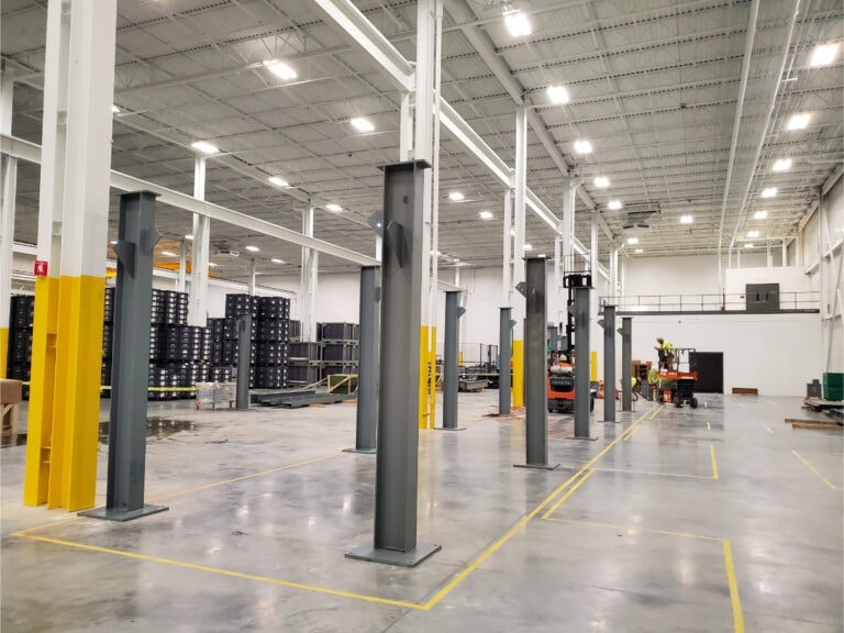 System construction — columns in facility