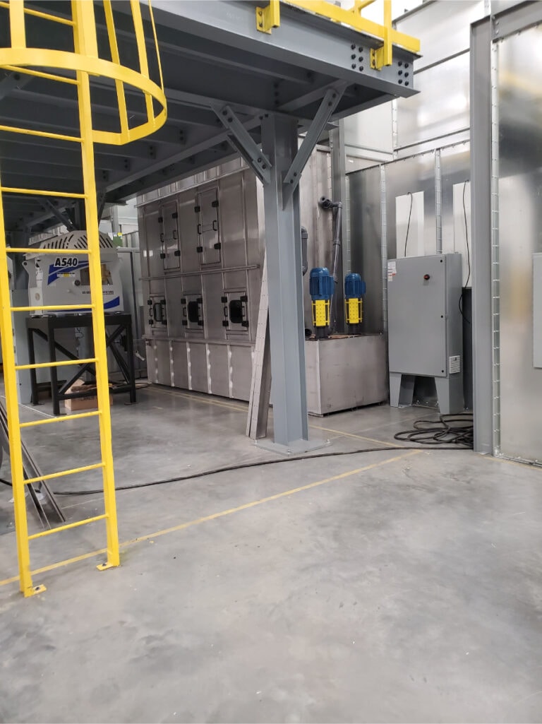 System construction — mezzanine with centrifuge and pump skids