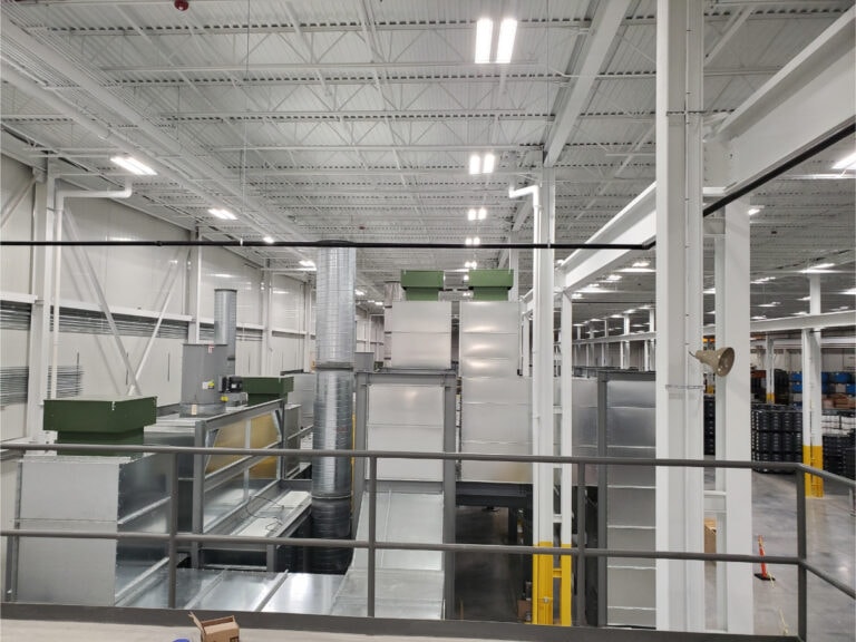 System construction — mezzanine view of finishing system