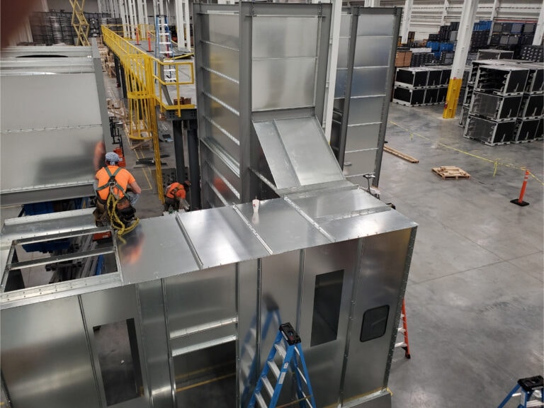 System construction — spray booth interior fit-out